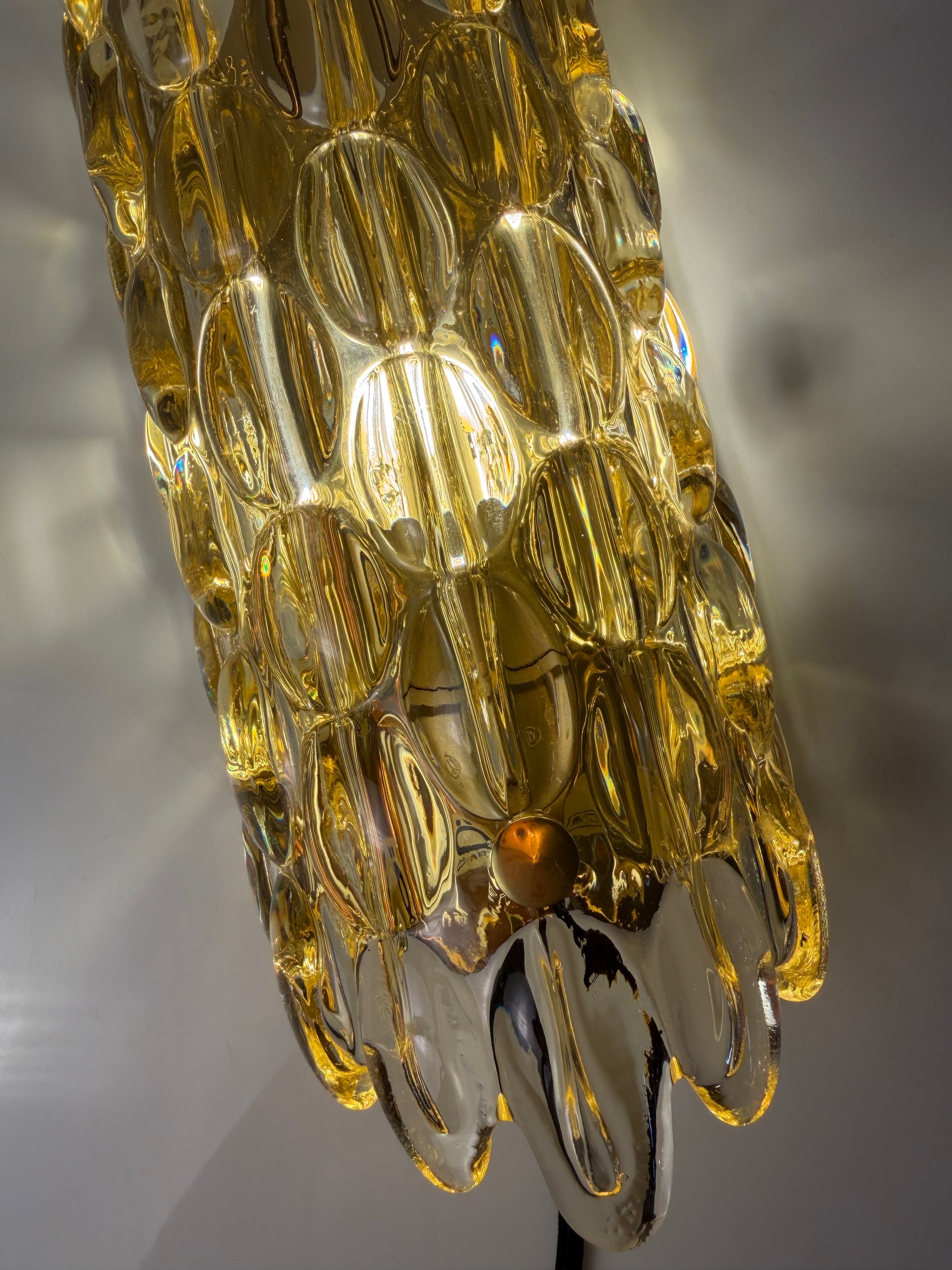 Wandlampe Glas Messing von Carl Fagerlund für Orrefors