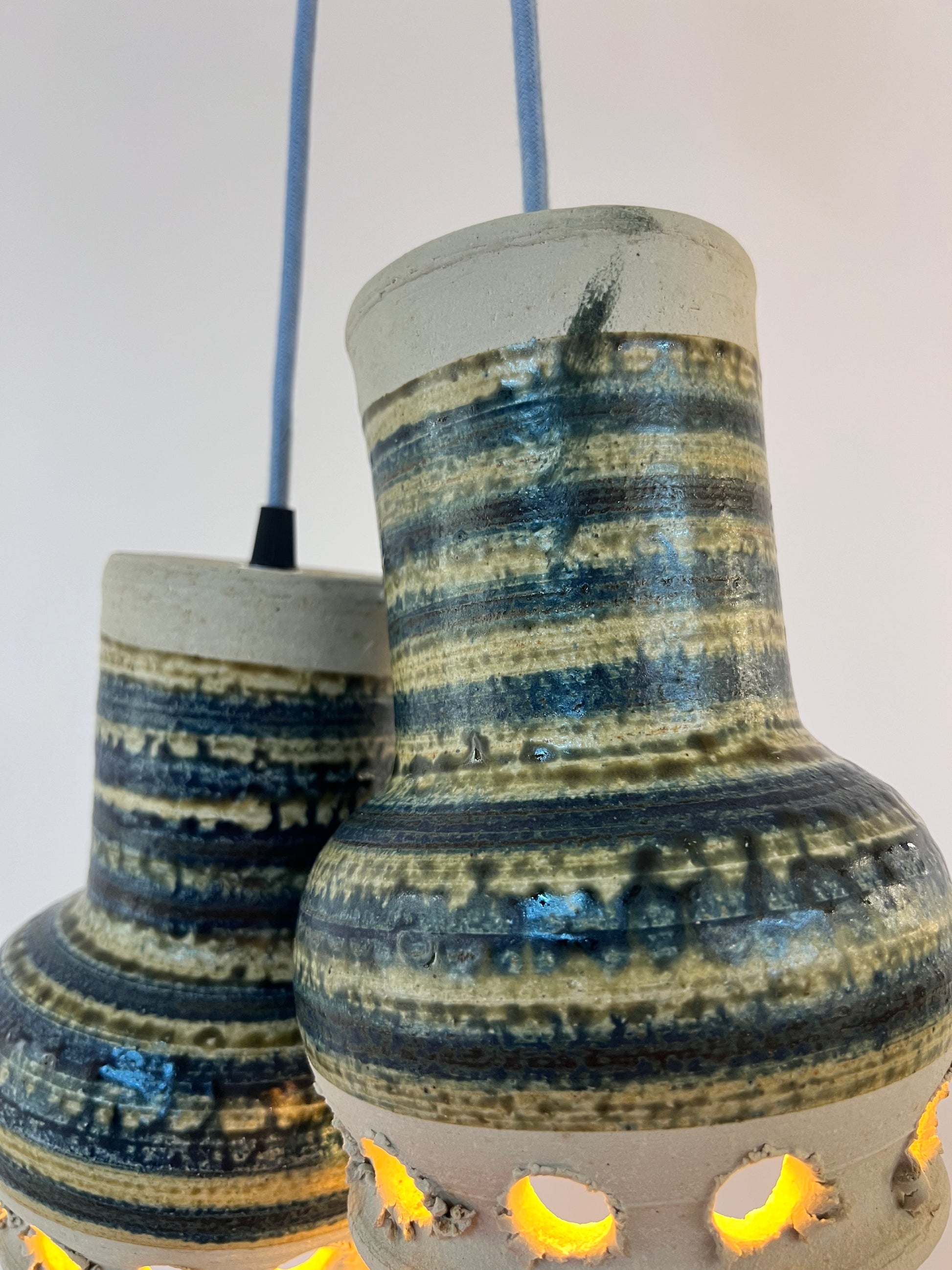 Hängelampe blau beige Keramik von Per Engstrøm