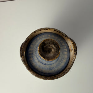 Vorratsdose blau Keramik mit eingeprägtem Muster aus Dänemark