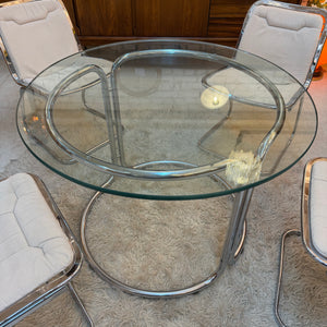 Runder Esstisch Chrom & Glas aus Italien