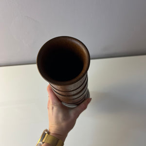 Stapelbare Vase Teak aus Dänemark