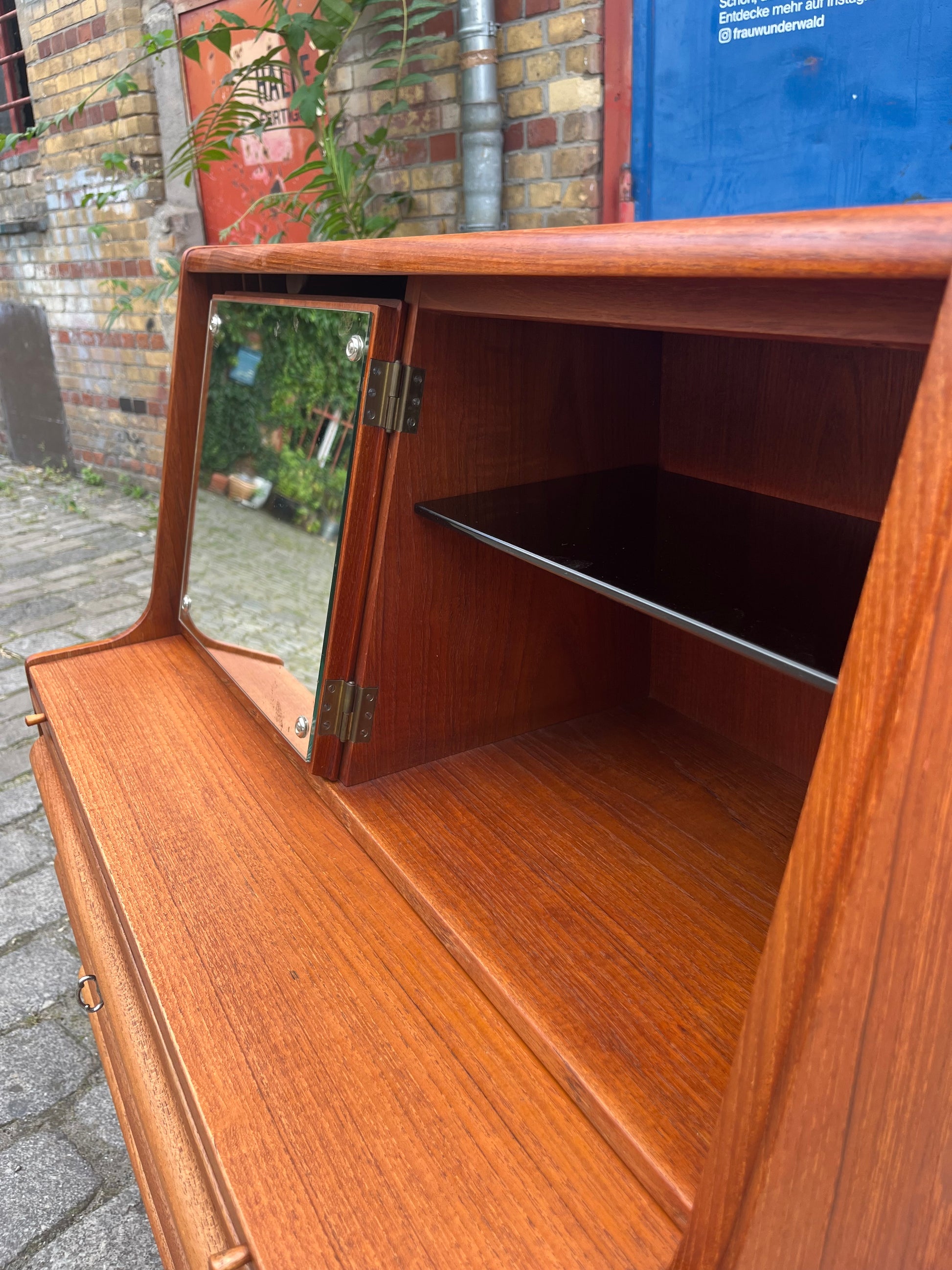 Sekretär Teak mit Spiegel aus Dänemark