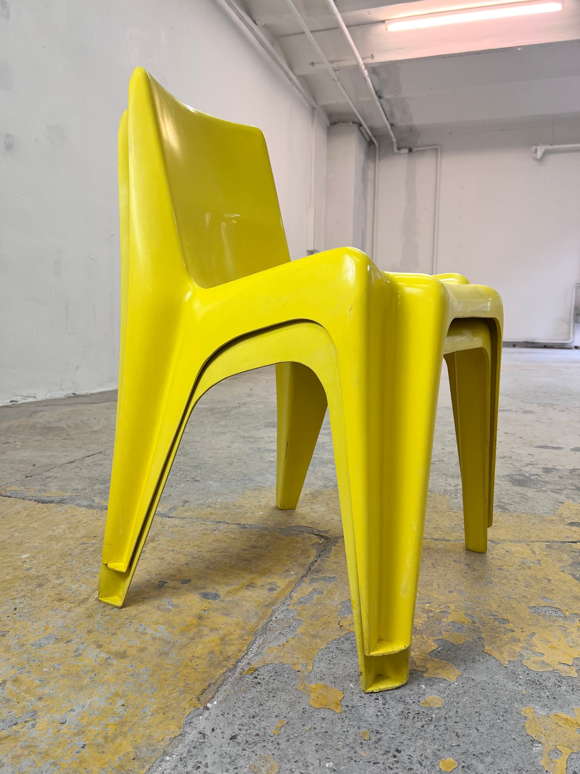 Esszimmerstuhl Modell BA 1171 gelb von Helmut Bätzner für Bofinger