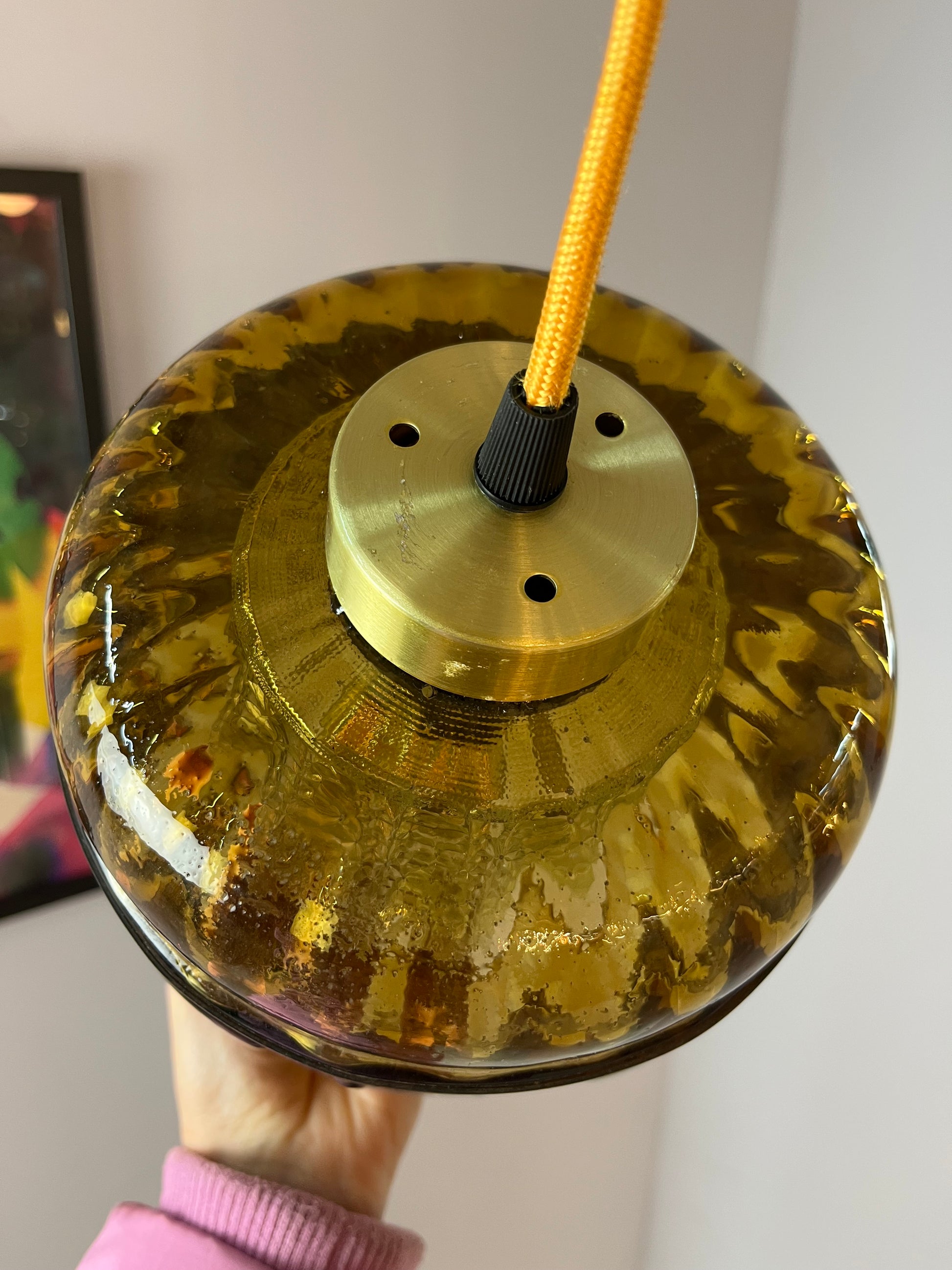 Hängelampe Kupfer Glas von Nanny Still für Raak