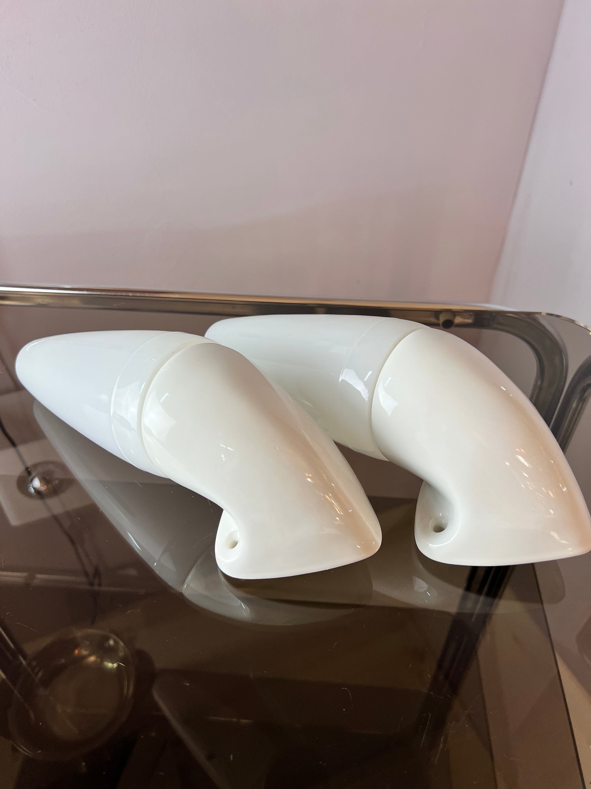 Set: 2x Wandlampe Modell 6035 weiß von Sigvard Bernadotte für Ifö