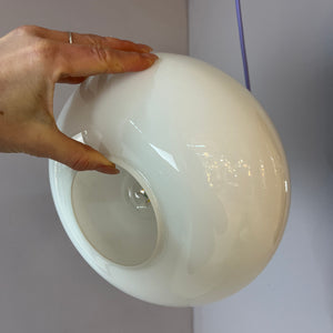 Hängelampe weiß Glas Chrom mit Stab