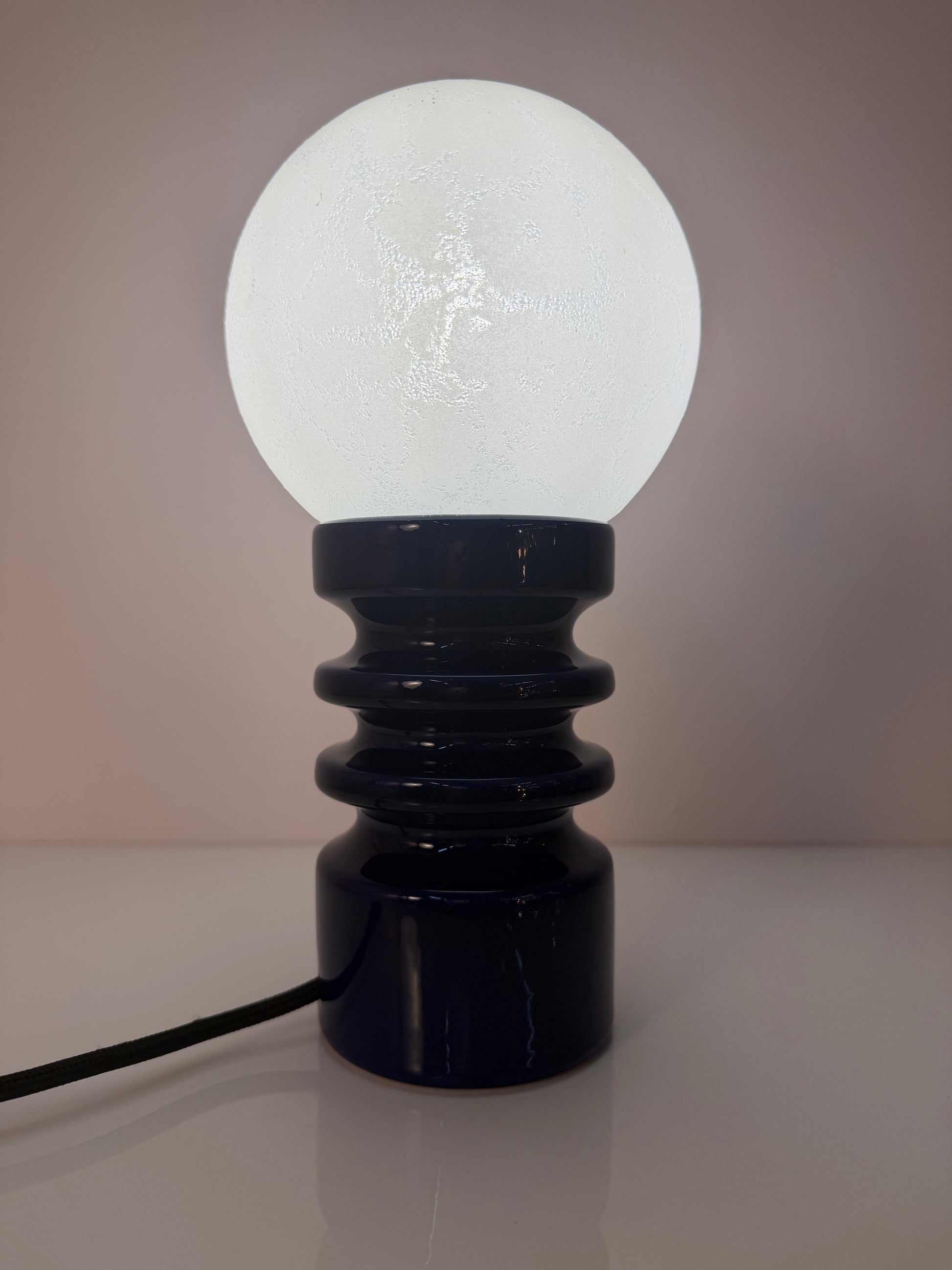 Tischlampe blau Keramik Glas von Cari Zalloni für Dümler & Breiden