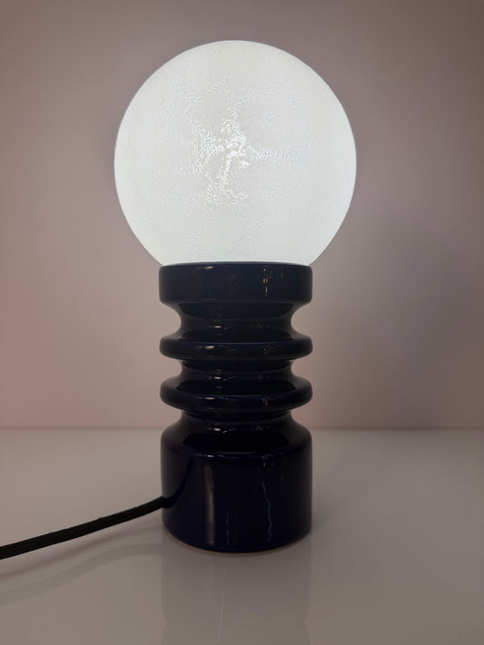 Tischlampe blau Keramik Glas von Cari Zalloni für Dümler & Breiden