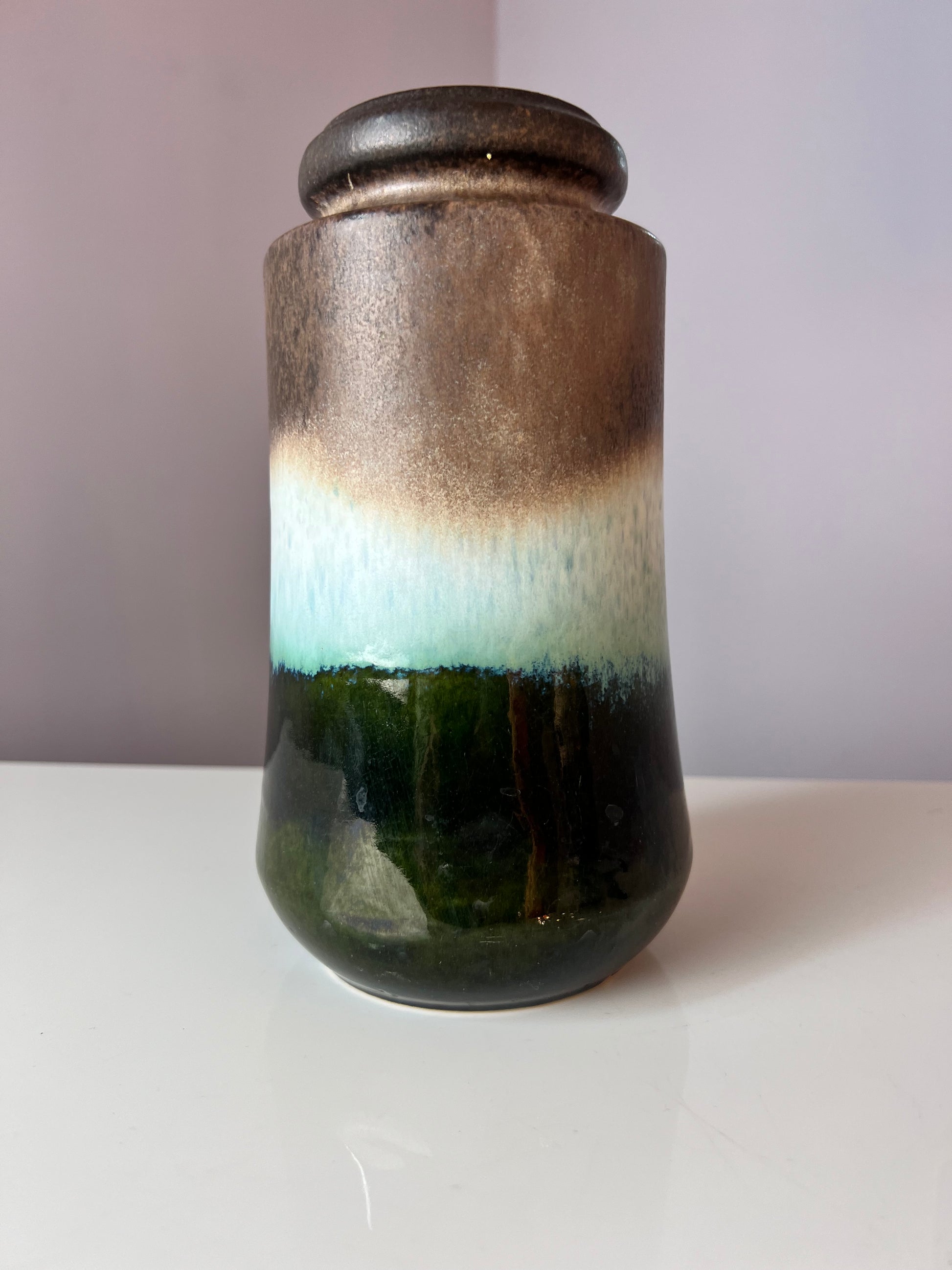 Vase 549-27 grün braun von Scheurich West Germany