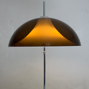 Stehlampe braun weiß Acryl Chrom von Elio Martinelli