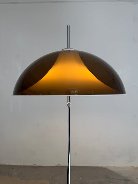 Stehlampe braun weiß Acryl Chrom von Elio Martinelli