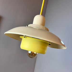 Lamellenlampe neu lackiert gelb creme