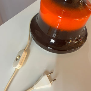 Tischlampe orange braun Keramik aus Westdeutschland