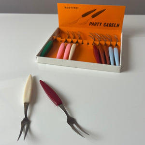 Set: Party Gabeln mit bunten Griffen