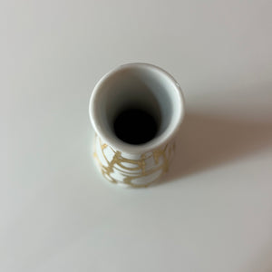 Vase weiß gold von Vera Kristansen für Lilien Porzellan