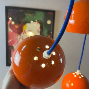 Kugellampe neu lackiert orange aus Dänemark