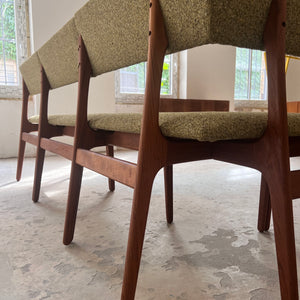 Eckbank grün Teak neu gepolstert von Erik Buch