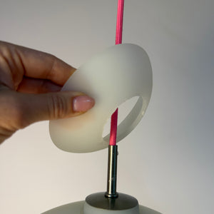 Lamellenlampe Milchglas aus Dänemark