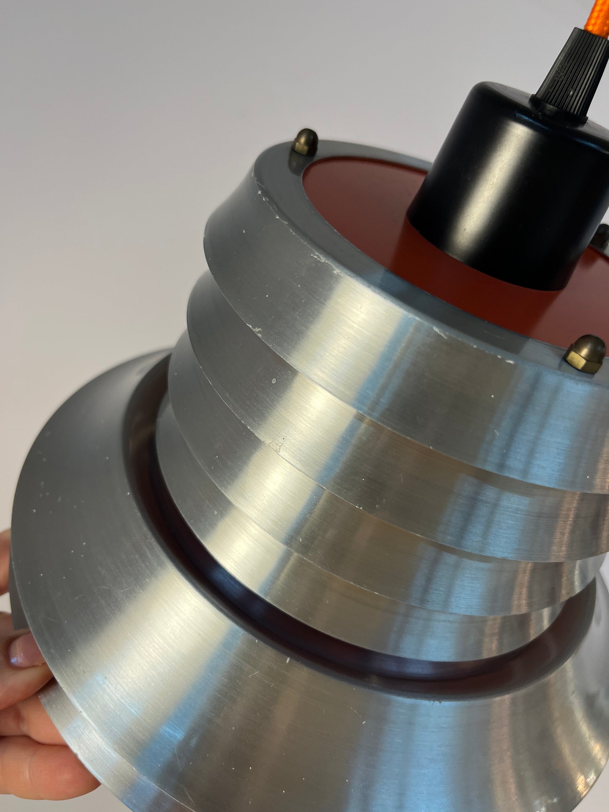 Lamellenlampe silber orange von Carl Thore für Granhaga