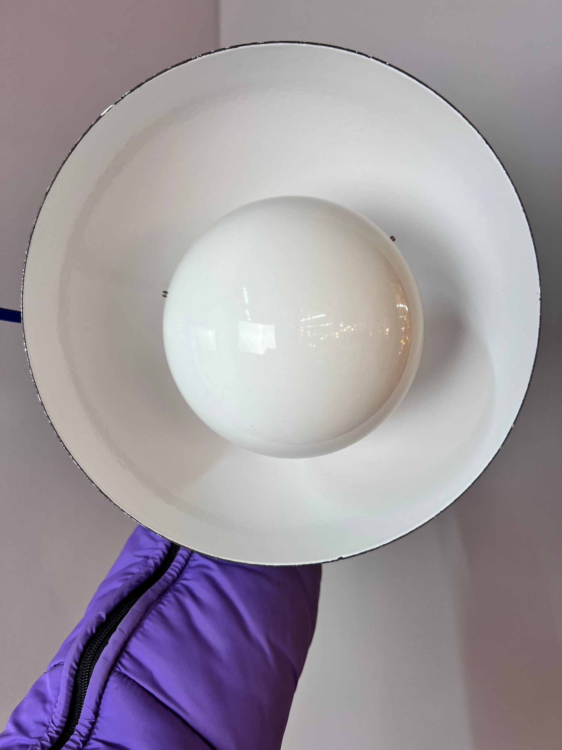 Hängelampe Flowerpot weiß Emaille von Verner Panton für Louis Poulsen