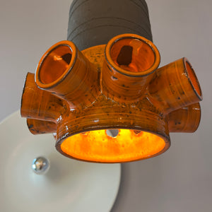 Hängelampe orange braun Keramik