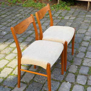 Polsterstuhl GS 600 creme Teak Wolle von Arne Wahl Iversen für Glyngøre Stolefabrik