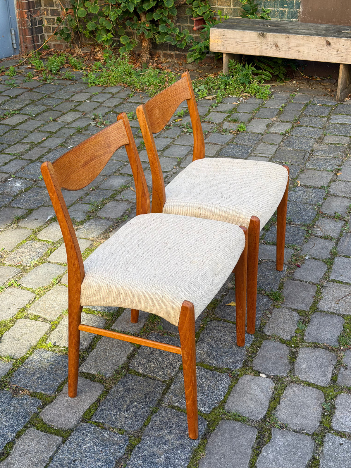 Polsterstuhl GS 600 creme Teak Wolle von Arne Wahl Iversen für Glyngøre Stolefabrik