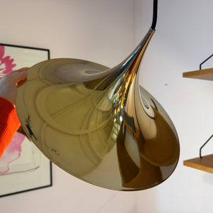 Trompetenlampe gold spiegelnd von Claus Bonderup & Torsten Thorup für Fog & Mørup