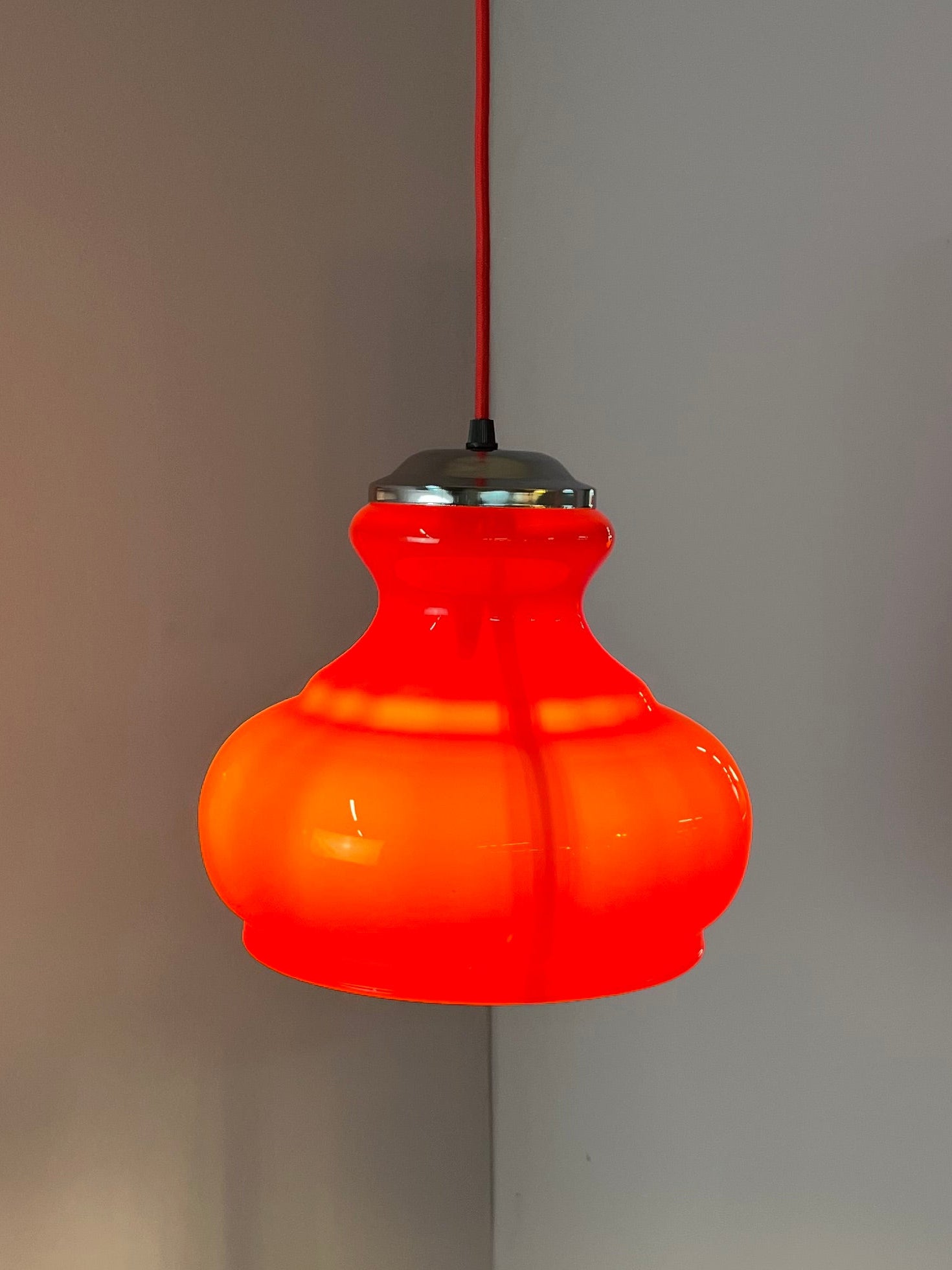 Hängelampe rot Glas