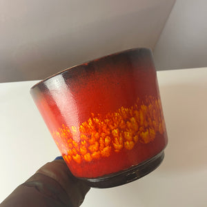 Blumentopf Fat Lava orange rot