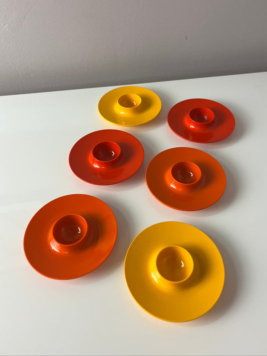Set: 6x Eierbecher gelb orange rot von Mepal