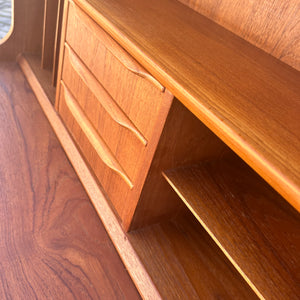 Bücherregal Teak mit Sekretär & Ausziehplatte aus Dänemark