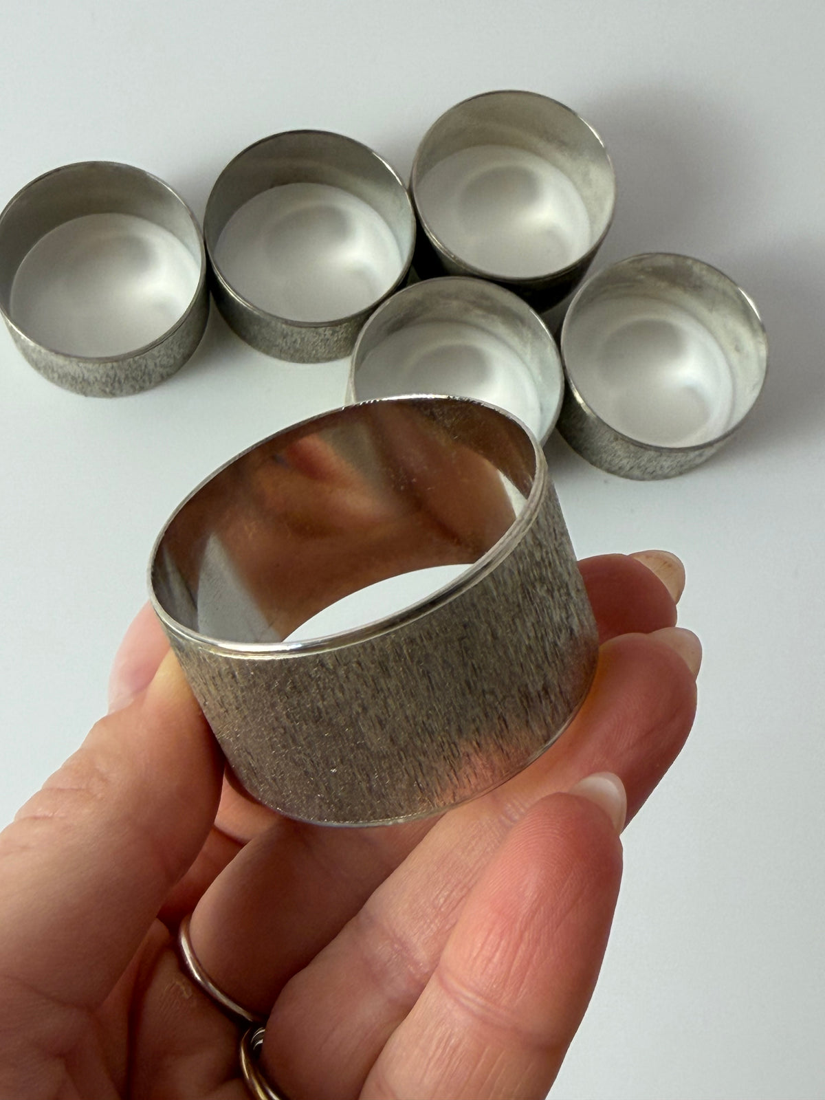 Set: 6x Serviettenring versilbert