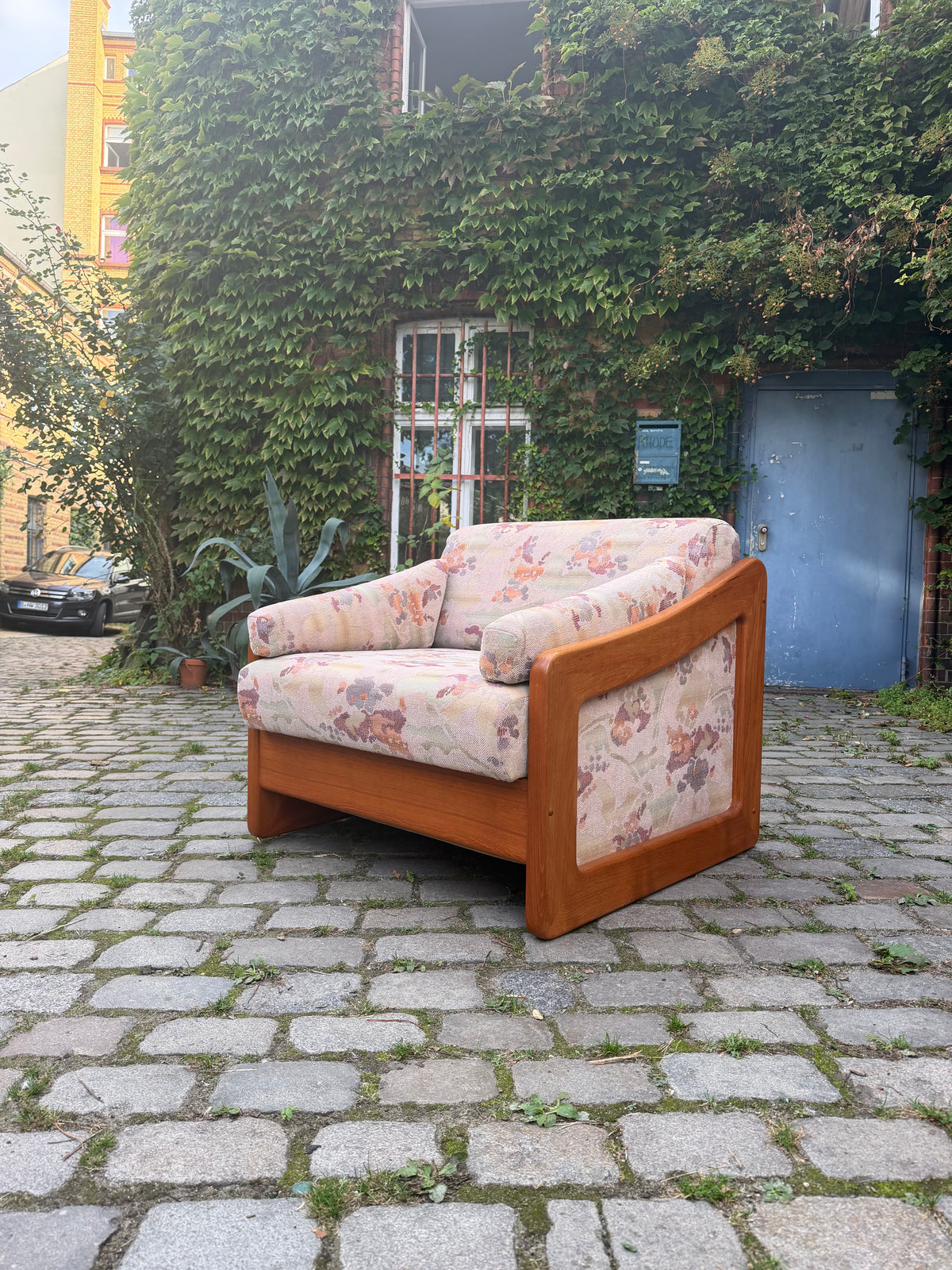 Schlafsessel / Gästebett Teak Textilstoff aus Dänemark