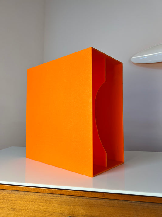 Schallplattenhalter orange Kunststoff aus Dänemark