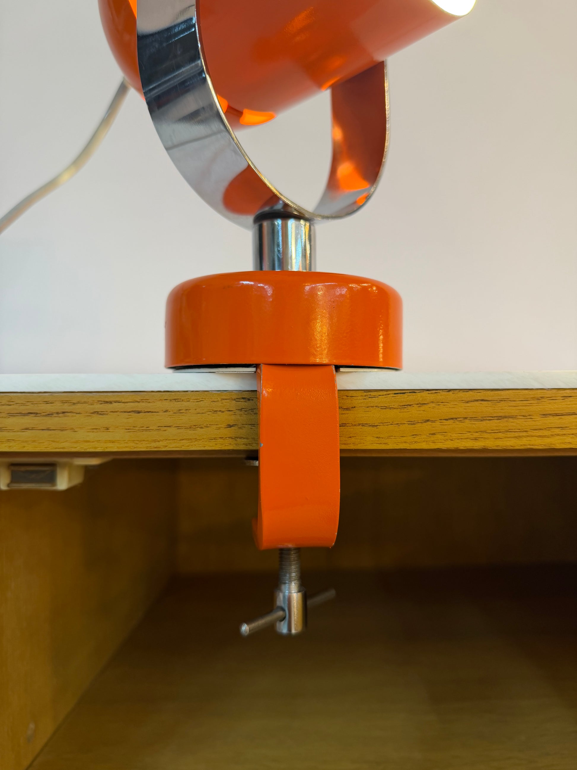 Klemmlampe / Wandlampe Combi Lux orange Chrom von Stanislav Indra für Lidokov Boskovice
