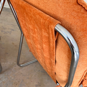 Sessel Halina orange Chrom von Hellerau