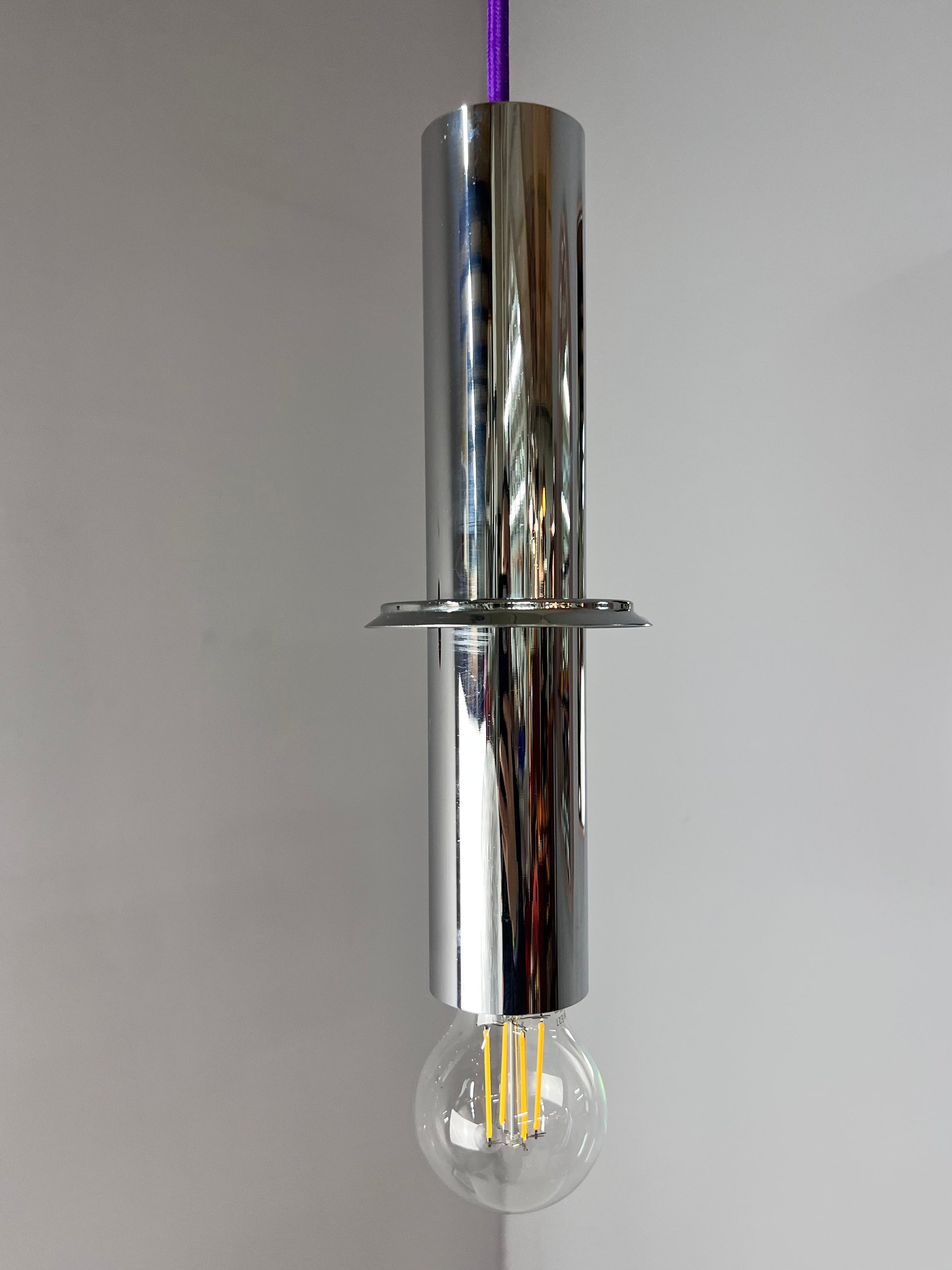 Hängelampe Größe L Einschlussglas Chrom von Doria