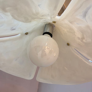 Hängelampe Blume weiß Chrom Kunststoff handgearbeitet von COSACK