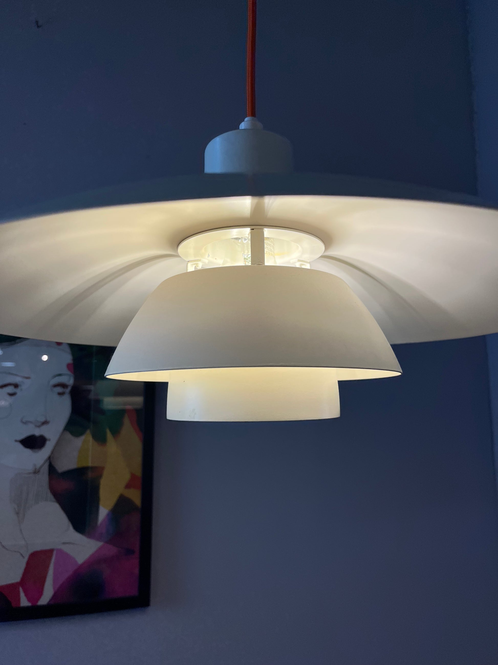 Lamellenlampe PH4 cremeweiß von Poul Henningsen für Louis Poulsen