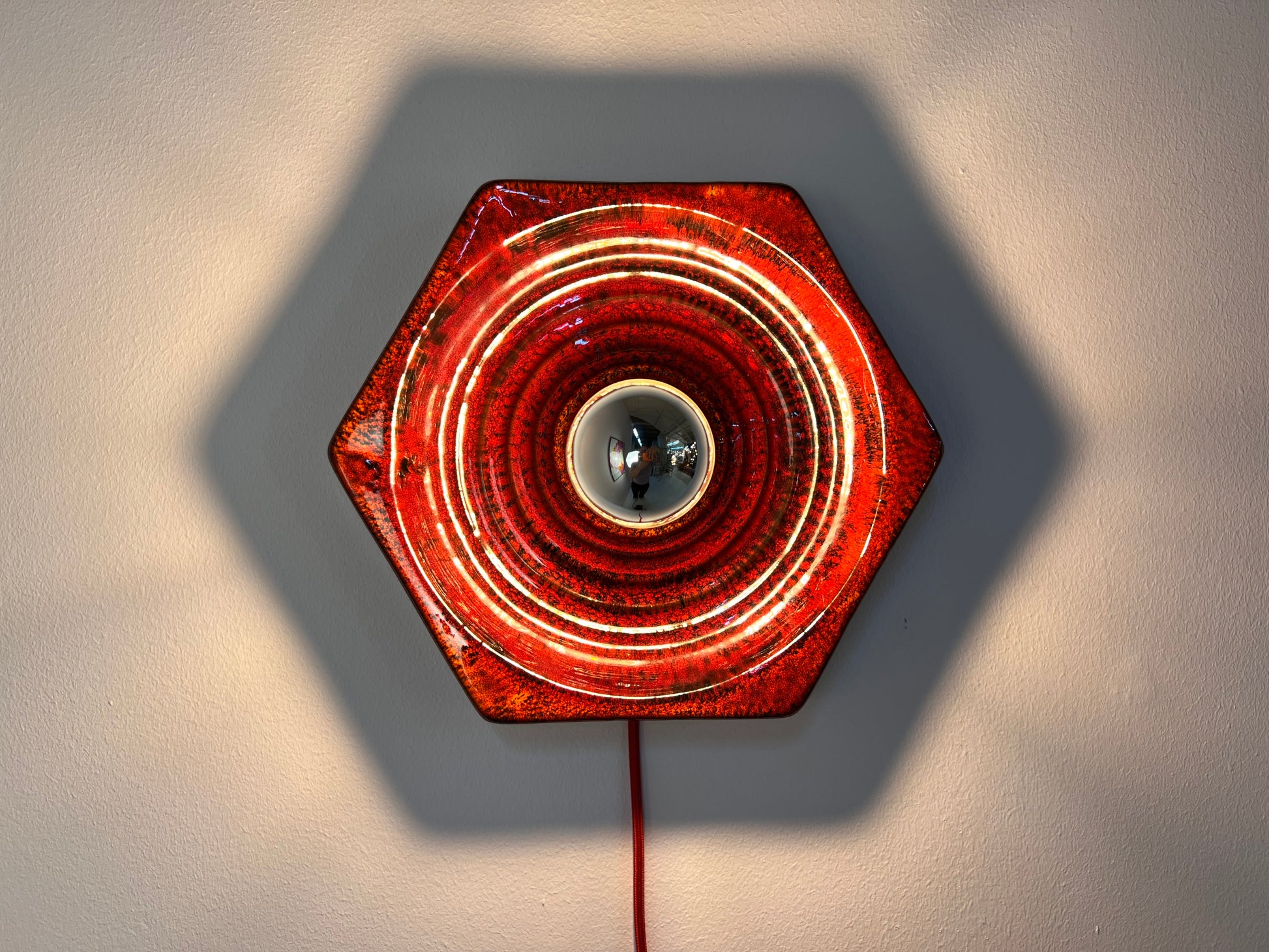 Wandlampe rot Keramik von Hustadt Leuchten