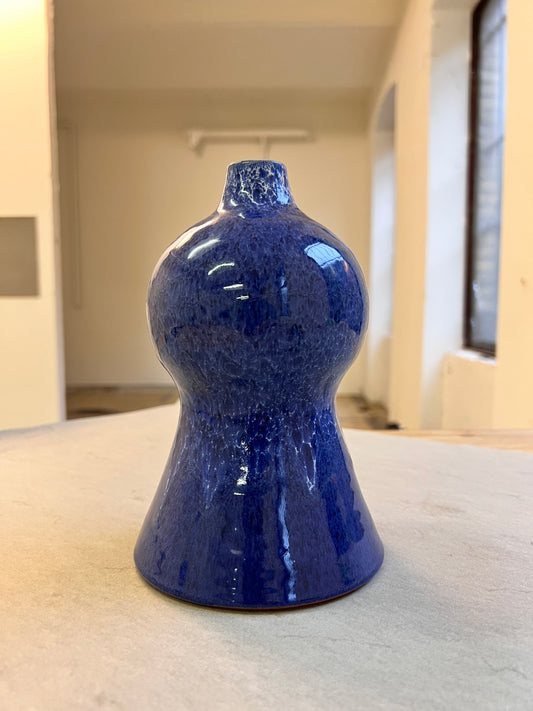 Vase blau Keramik von VEB Töpferhof Römhild DDR