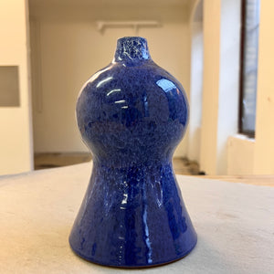 Vase blau Keramik von VEB Töpferhof Römhild DDR