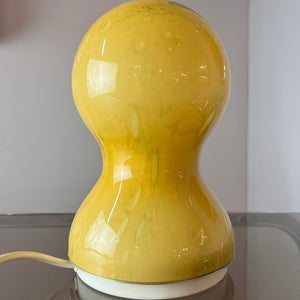 Tischlampe gelb Glas von Doria
