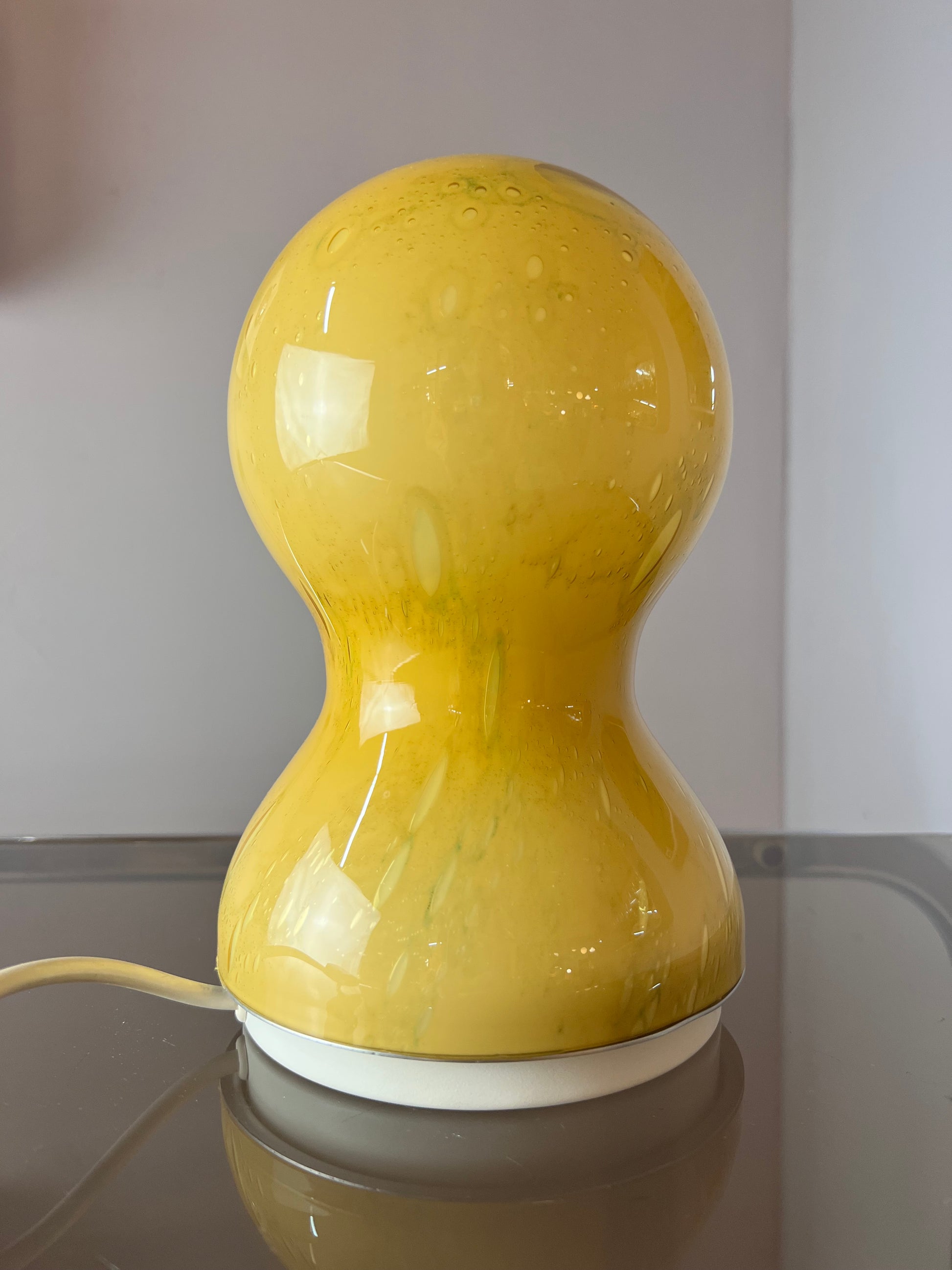 Tischlampe gelb Glas von Doria