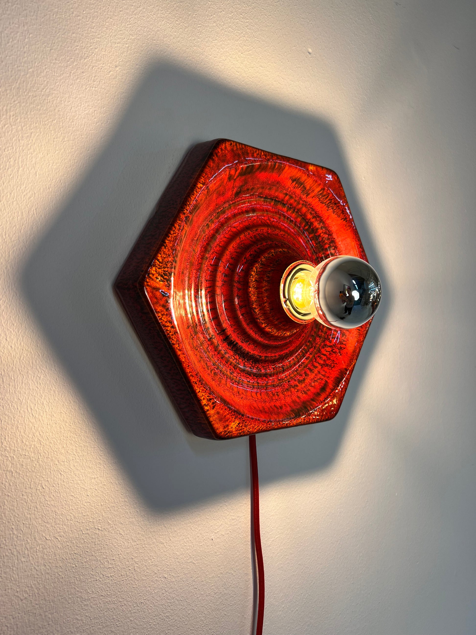 Wandlampe rot Keramik von Hustadt Leuchten