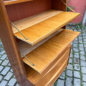 Schrank mit Klappfächern & Vitrine von VEB Möbelindustrie Halle