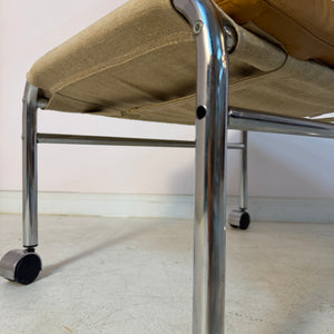 Hocker Modell Bore cognac Chrom von Noboru Nakamura für IKEA