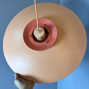 Lamellenlampe neu lackiert orange rot aus Dänemark