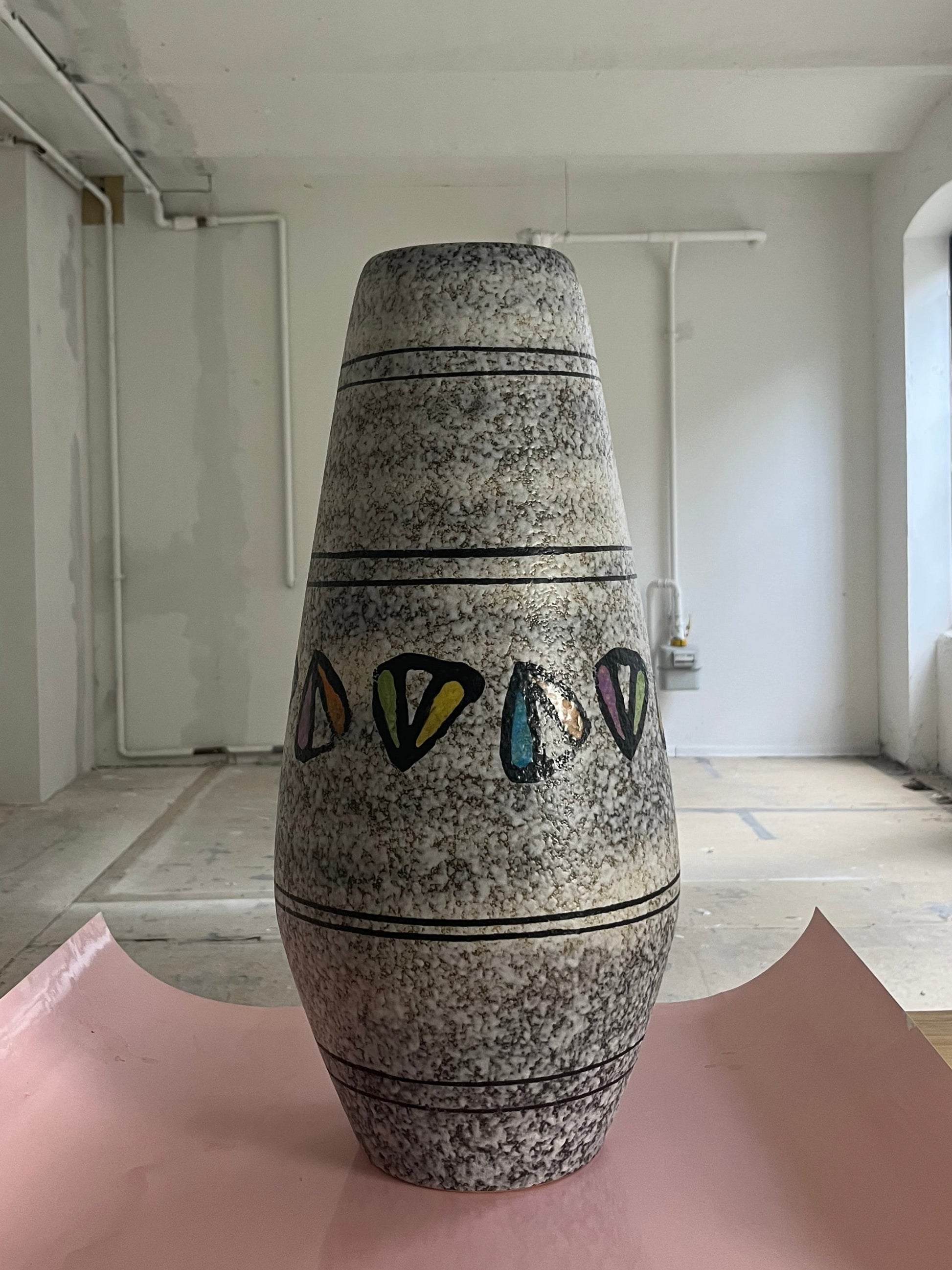Bodenvase 613-60 weißgrau von Bay Keramik West Germany